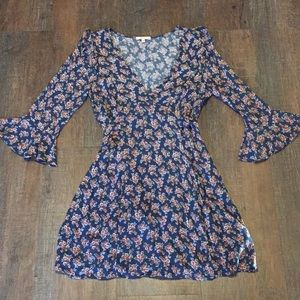 Blue floral pattern dress
